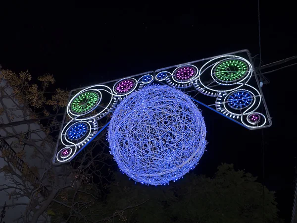 Lumières de Noël la nuit à Nerja Espagne — Photo