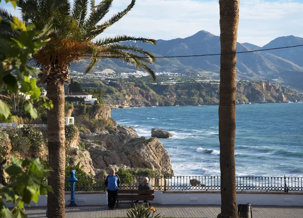 Widok z punktu widokowego Balcon de Europa w Nerja, Hiszpania — Zdjęcie stockowe