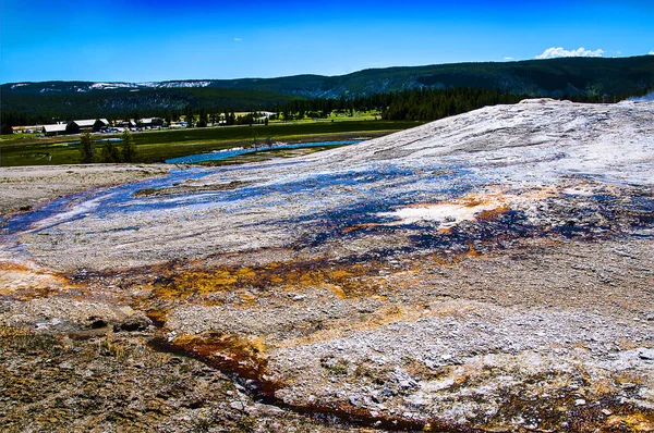 Active Geysers Geothermal Pools Yellowstone National Park Yellowstone World First — Stock Photo, Image