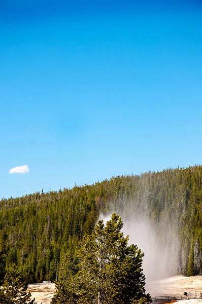 Aktive Geyserne Geotermiske Bassengene Yellowstone Nasjonalpark Yellowstone Var Verdens Første – stockfoto