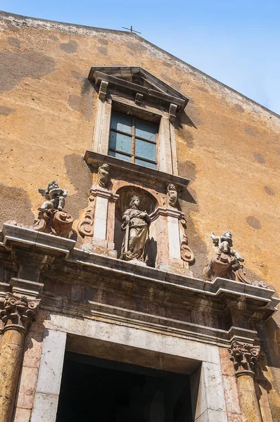 Die Architektur Und Kirchen Der Stadt Taormina Auf Der Insel — Stockfoto