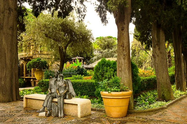 Taormina Sicílii Největší Požitky Nádherná Villa Comunale Byl Výtvor Lady — Stock fotografie