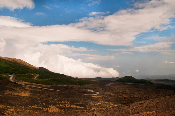 Etna Een Actieve Stratovulkaan Aan Aan Oostkust Van Sicilië Vlakbij — Stockfoto