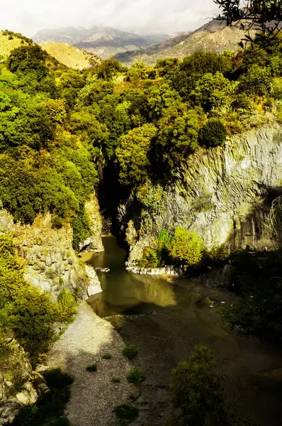 Woods Alcantara Gorge Actually Quite Small Scenic Site Alcantara River — Stock Photo, Image