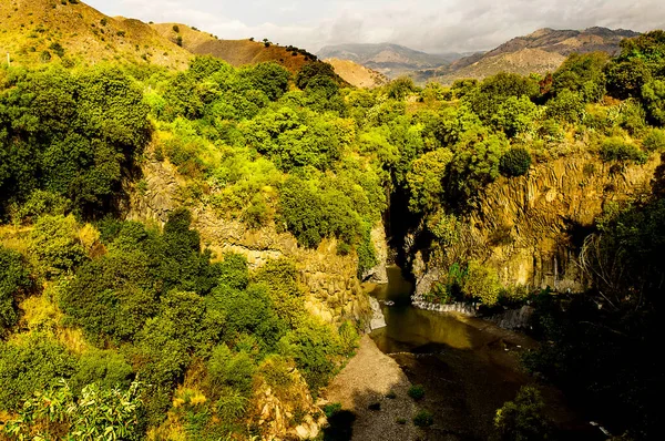 Die Wälder Rund Die Alcantara Schlucht Sind Eigentlich Recht Klein — Stockfoto