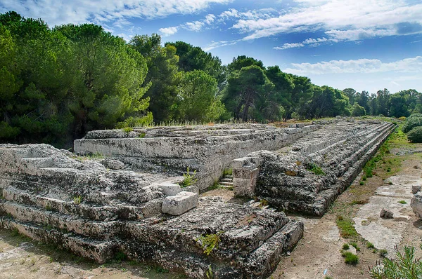 Sicilya Nın Neopolis Arkeolojik Bölgesi Siracusa Alanda Yunan Tiyatrosu Roma — Stok fotoğraf