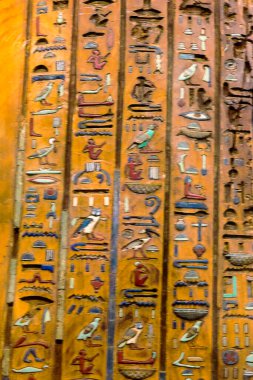 Egyptian hieroglyphic writing No copyright issues with this 4000 year old exhibit in the Egyptian Museum in Turin Italy.Due to its age it is classed as in the Public domain under EU law. The exhibits in this museum were aquired in Egypt in 1833 clipart
