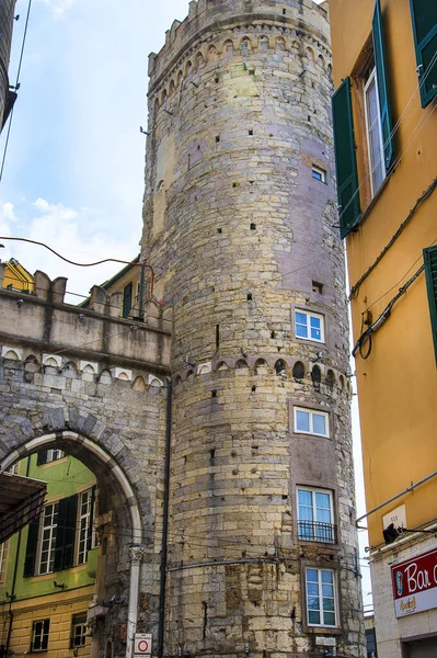 Portão Entrada Que Resta Das Muralhas Cidade Século Xvii Gênova — Fotografia de Stock