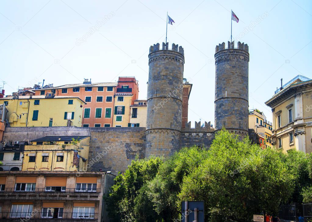 Entrance Gate in what remains of the 17th century City Walls in Genoa Italy