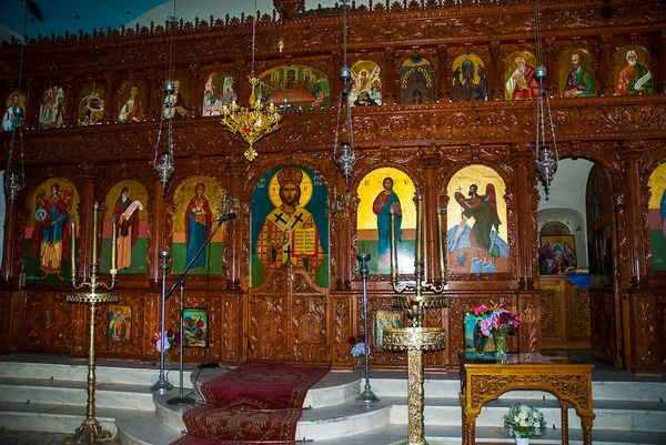 凯法隆岛上的教堂几乎都是希腊东正教教堂 希腊教堂美丽得惊人 具有传统而华丽的展示风格 — 图库照片