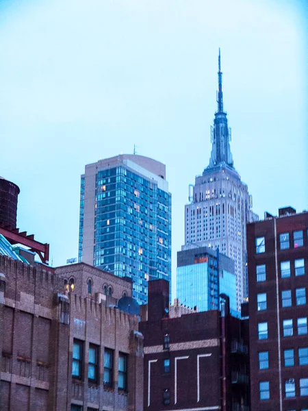 Skyline Van New York Een Orkaan Vanuit Onze Hotelkamer Kijkend — Stockfoto