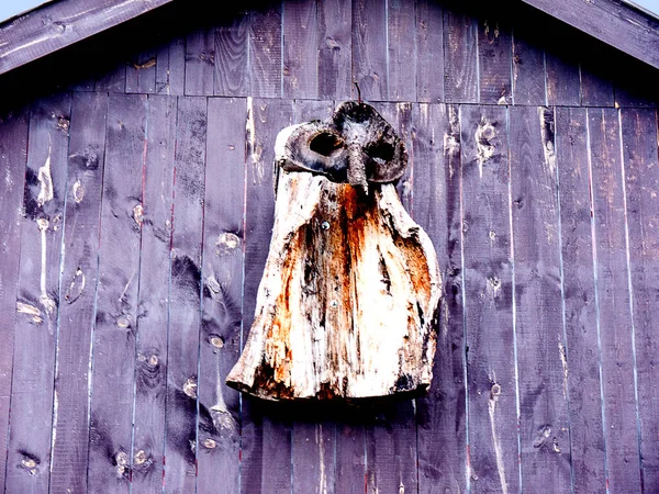 Wooden Figure Barn Door New Hampshire Usa — Stock Photo, Image