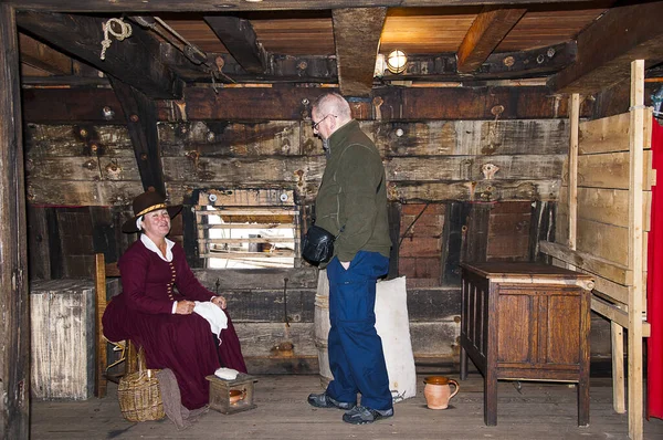 Mayflower Full Size Replica Mayflower Ship Which Brought Pilgrims Plymouth — Stock Photo, Image