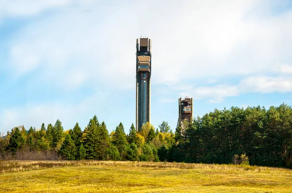 Ski Jumps Lake Placid Adirondack Mountains Essex County New York — Foto de Stock