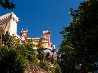 Sintra Portekiz 'deki Pena Sarayı. Sintra, UNESCO tarafından 