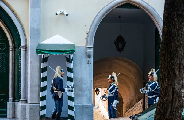 Changing Guard Military Barracks Carmo Square Lisbon Portugal Guards Stand — Stock Photo, Image