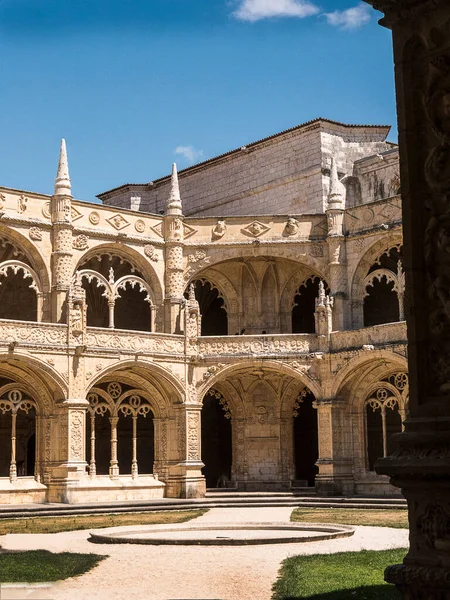 Cloître Monastère Jeronimos Lisbonne Portugal Monastère Jeronimos Été Dédié Santa — Photo