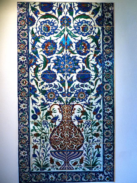 Ceramic Tiled Wall Panel Possible Persian Islamic Museum Lisbon Portugal — Stock Photo, Image