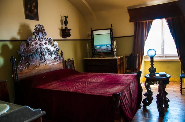 Sypialnia Jeden Pałaców Sintra Portugal Sintra Jest Kurortem Położonym Podnóża — Zdjęcie stockowe