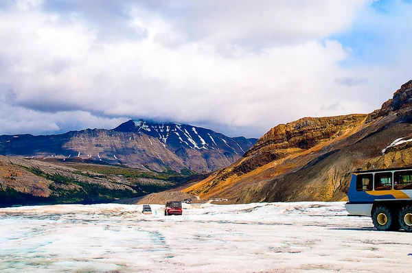 Glacier Athabasca Est Des Six Principaux Orteils Champ Glace Columbia — Photo