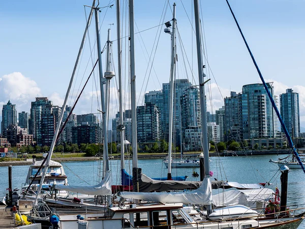 City Skyline Van Vancouver British Columbia Canada Vanaf Granville Island — Stockfoto