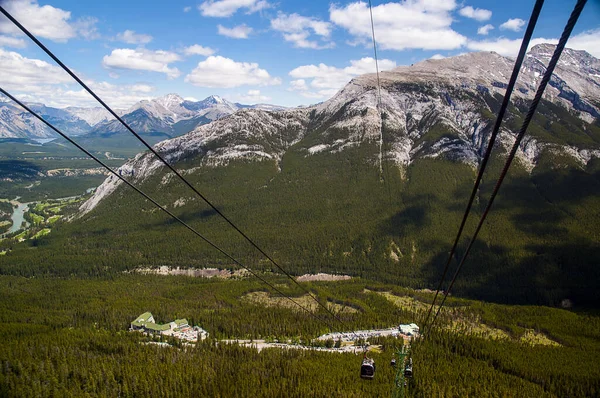 Looking Banff Top Sulpher Mountain Cable Car Station Banff National — Stock Photo, Image