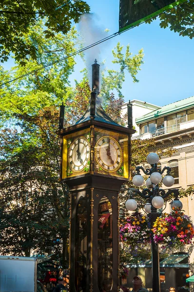 Hodiny Poháněné Párou Ulici Gastownu Jsou Nyní Uměleckou Čtvrtí Vancouveru — Stock fotografie