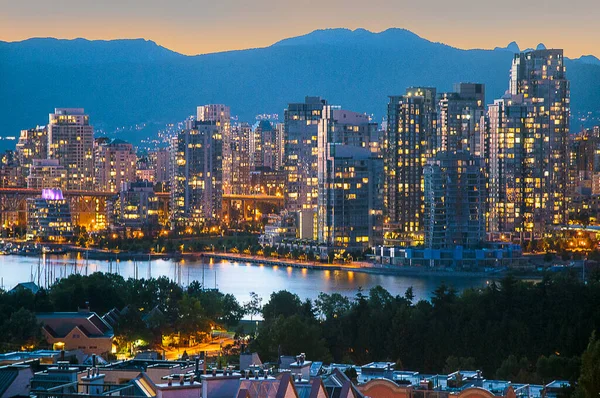 Città Scape Vancouver Nella Columbia Britannica Canada Vancouver Vivace Porto — Foto Stock
