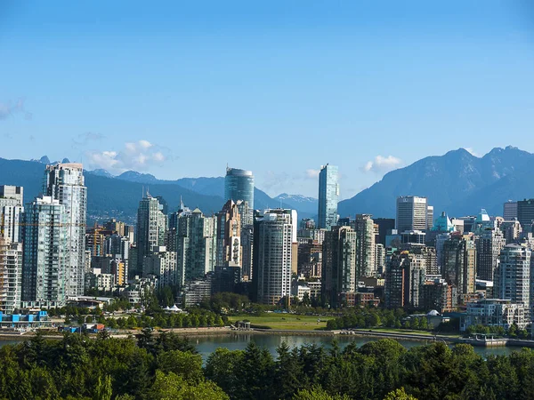 브리티시컬럼비아주에 밴쿠버의 City Scape Vancouver 브리티시 컬럼비아에 서해안 항구이며 인종적으로 — 스톡 사진