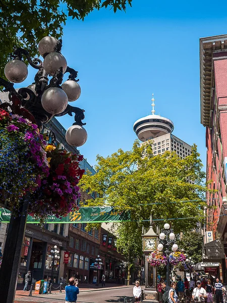 Hodiny Poháněné Párou Ulici Gastownu Jsou Nyní Uměleckou Čtvrtí Vancouveru — Stock fotografie