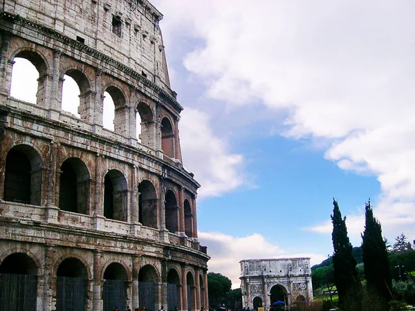 Coliseu Foi Anfiteatro Flaviano Construído Por Vespasiano Que Era Lago — Fotografia de Stock