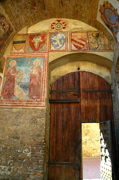 Toszkána Olaszország san gimignano középkori tornyaira — Stock Fotó