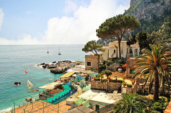 Marina Piccolo on the island of Capri in The Bay of Naples Italy