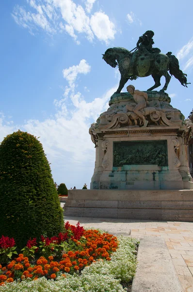 Statue of Eugene of Savoy in the Royal Palace in Budapest Hungary — Stock Photo, Image