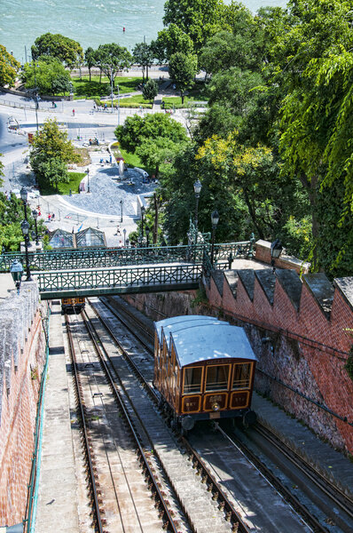 Funicular Railway up to the Royal Palace in Budapest Hungary