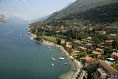 Malcesine garda Gölü Kuzey İtalya üzerinde
