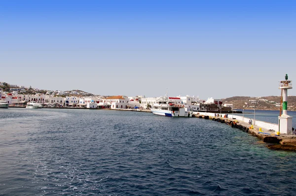 Chora Main staden på ön Mykonos Grekland — Stockfoto