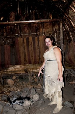 Enactor Florida yeniden Wampanoag yerli Amerika