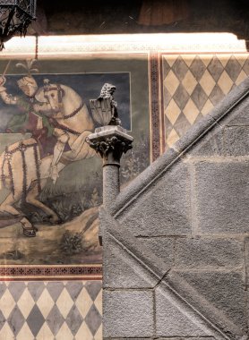 Borgo Medievale modern bir sunumu Turin İtalya Ortaçağ Kalesi