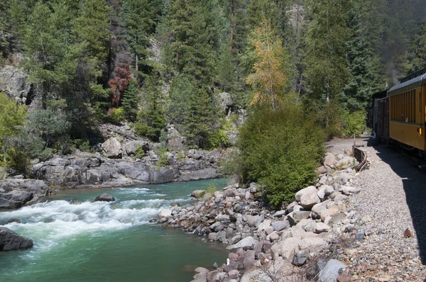 De Animas rivier de Durango Silverton spoorweg in Colorado Usa — Stockfoto