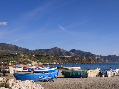 The Beaches of Nerja Andalucia Spain clipart