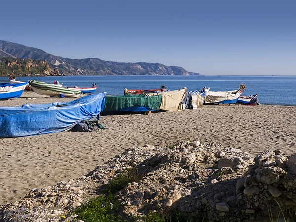 Plaż w Nerja Andalucia Hiszpania — Zdjęcie stockowe