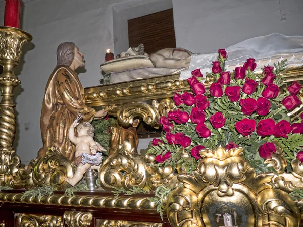 Procesión de Pascua a medianoche en Mijas en la Costa del Sol España — Foto de Stock