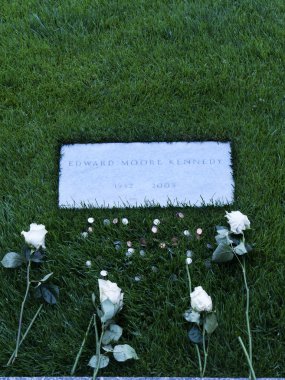 Edward Kennedy Grave in Arlington National Cemetery in Virginia USA clipart