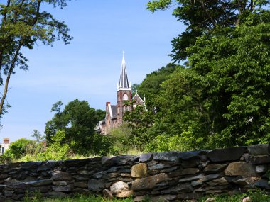 The Church high above the town of Harpers Ferry in Virginia USA clipart