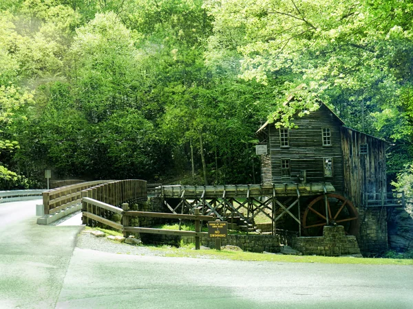 Polanie Creek młyny w West Virginia Babcock State Park Stany Zjednoczone Ameryki — Zdjęcie stockowe