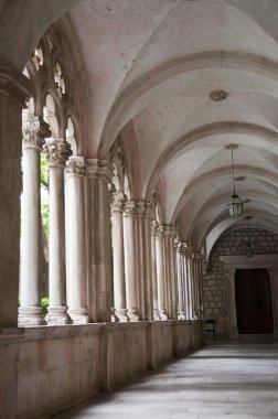 Cathedral Cloisters in the Walled City of Dubrovnic in Croatia Europe clipart