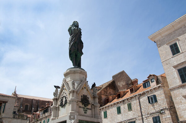 Statue in the Walled City of Dubrovnic in Croatia Europe