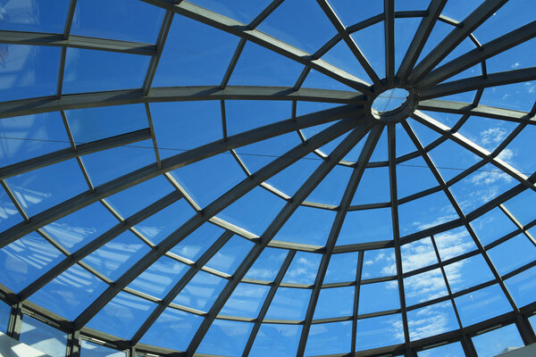 Glass roof like a spiders web on shopping centre in the Stylist Old Town of Marbella on the Costa del Sol Spain