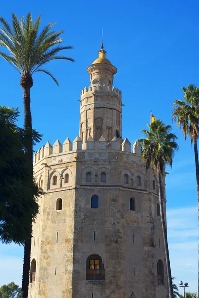 The Torre Del Oro or Tower of Gold in Seville Andalucia Spain — Stock Photo, Image